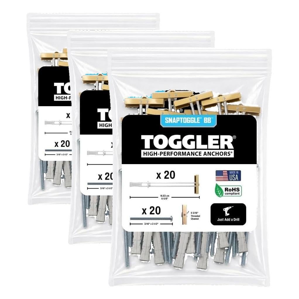 Heavy-Duty Toggle Anchors for Hollow Walls
