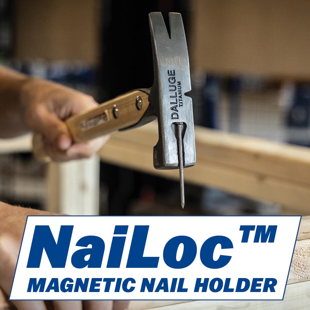 VAUGHAN DALLUGE 16oz Titanium Hammer, Magnetic Nail Holder, Milled Face, 4629-BASE
