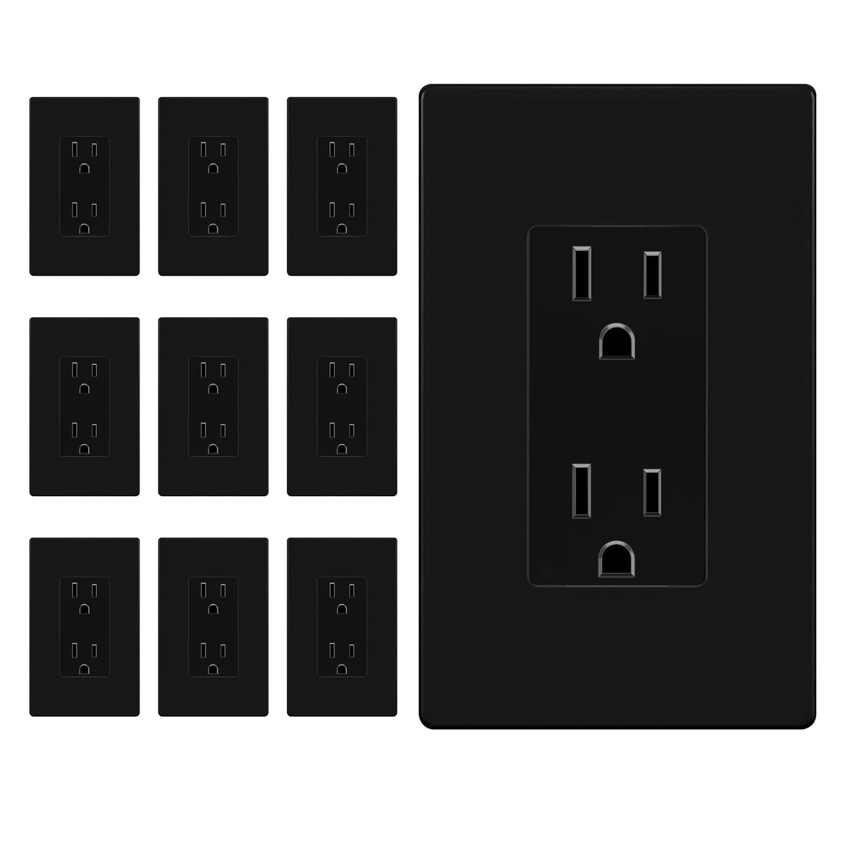 15A Decorator Outlet with Screwless Wall Plate