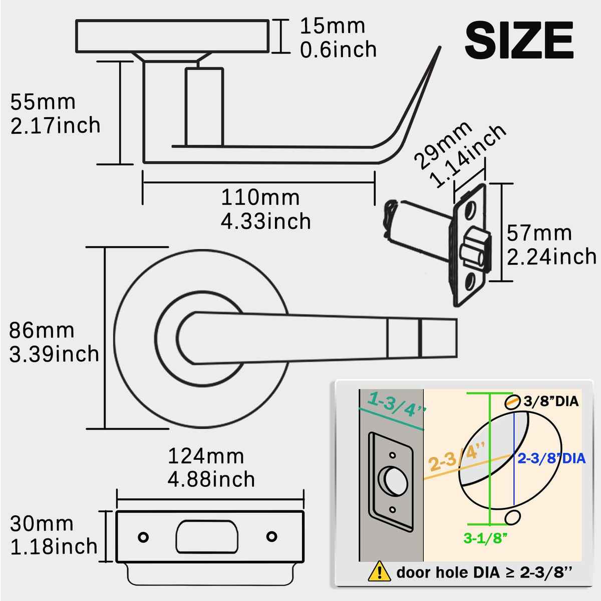 Commercial Door Lever with Grade 2 Construction