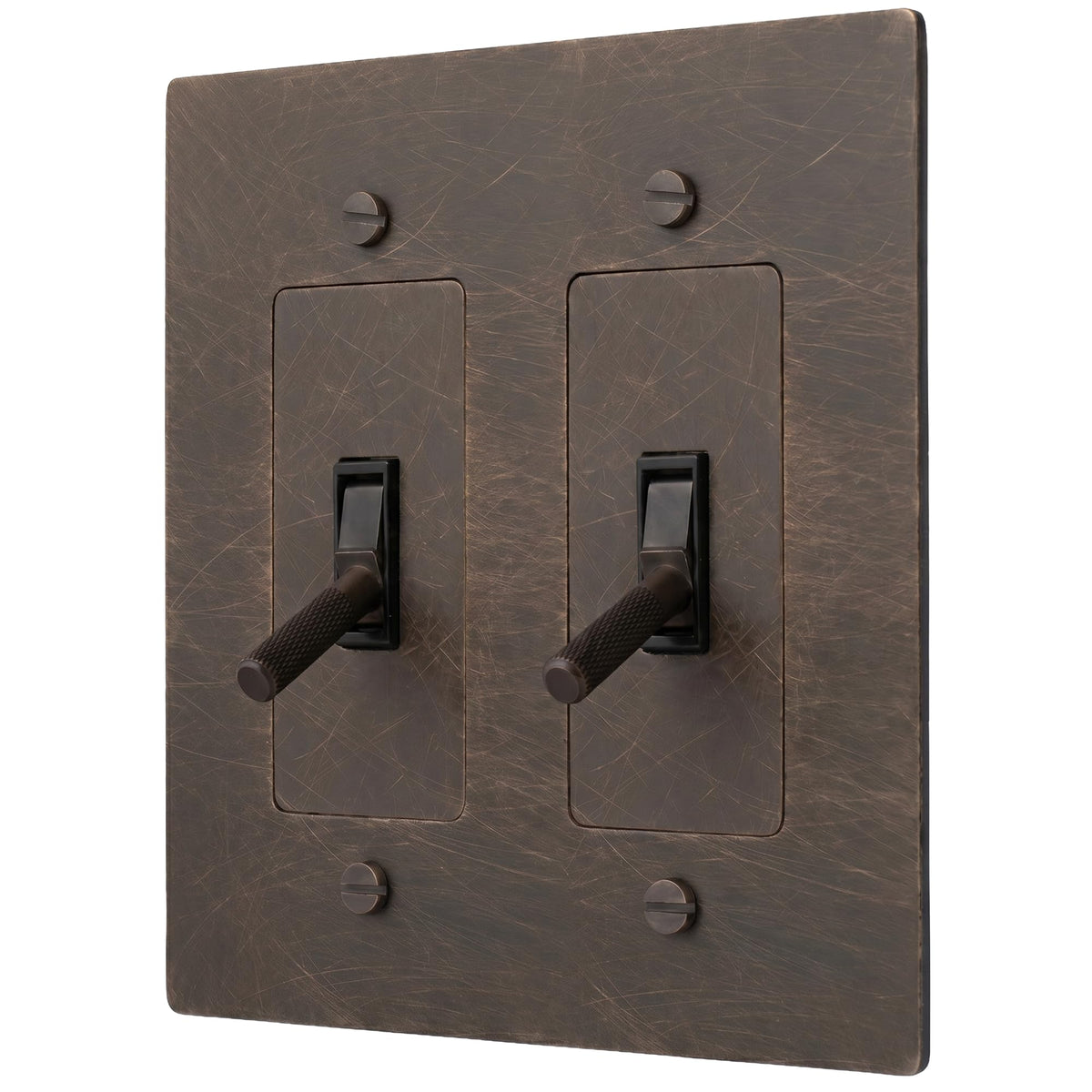 Brass Toggle Light Switch – Retro Industrial Plate