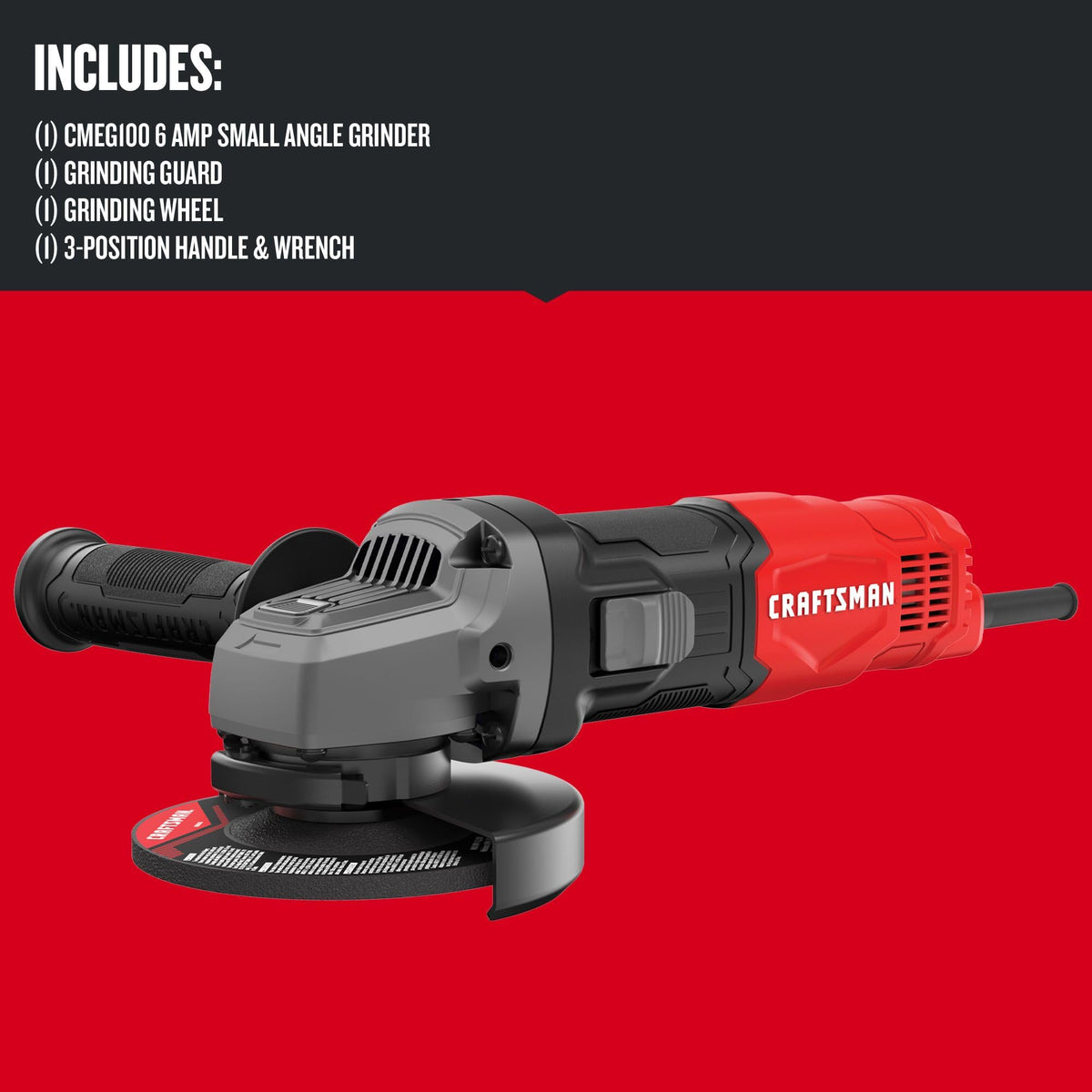 4.5-Inch Angle Grinder with 6-Amp Corded Motor