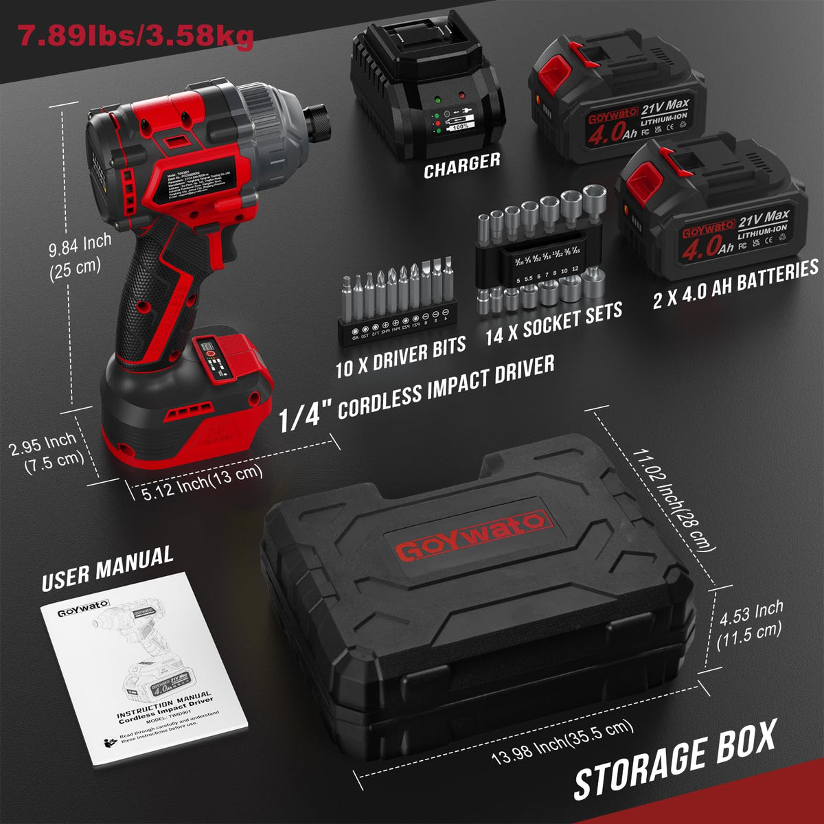 21V Brushless Impact Driver with 1/4-Inch Hex Chuck