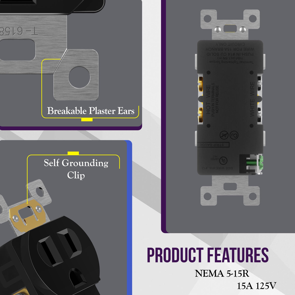 Duplex Receptacle Outlet with Tamper Resistant Design