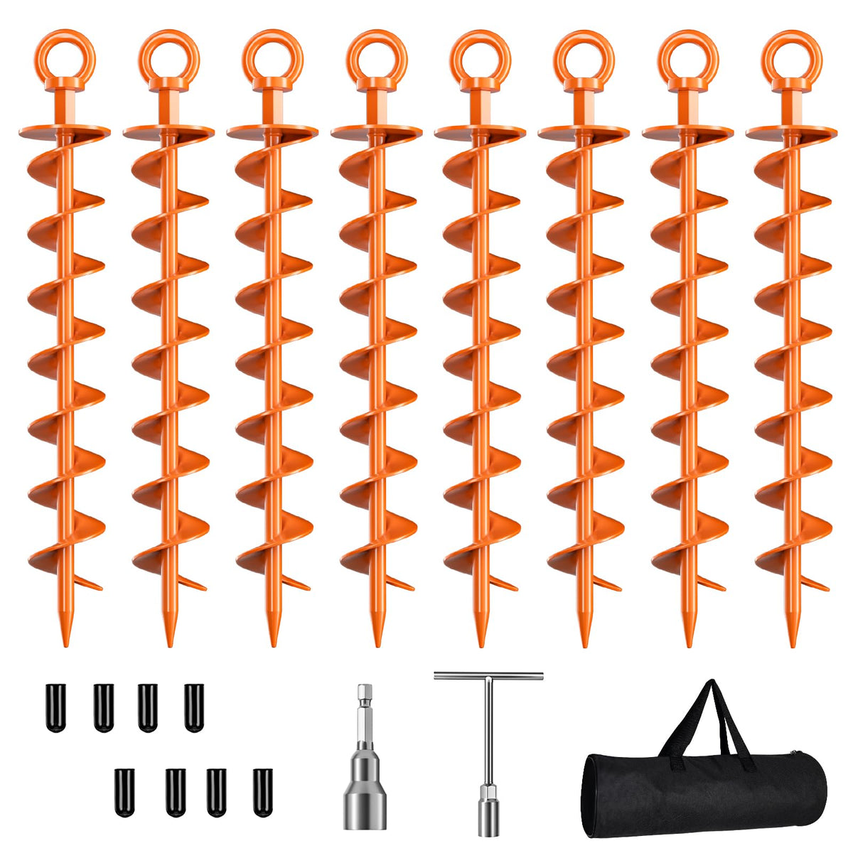 Heavy-Duty Spiral Ground Anchors for Outdoor Use