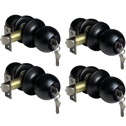 Keyed Entry Door Knob with Satin Nickel Finish