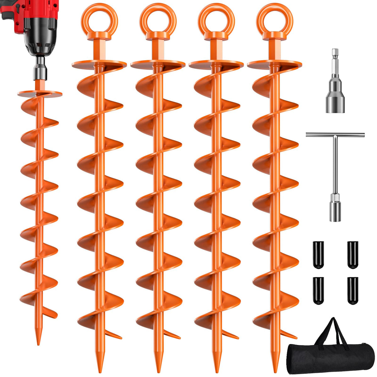 Heavy-Duty Spiral Ground Anchors for Outdoor Use