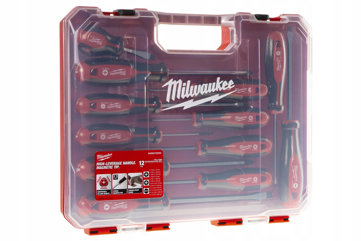 12-Piece Tri-Lobe Screwdriver Set with Comfort Grip