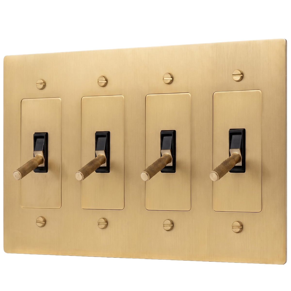 Brass Toggle Light Switch – Retro Industrial Plate