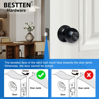 Keyed Entry Door Knob with Satin Nickel Finish