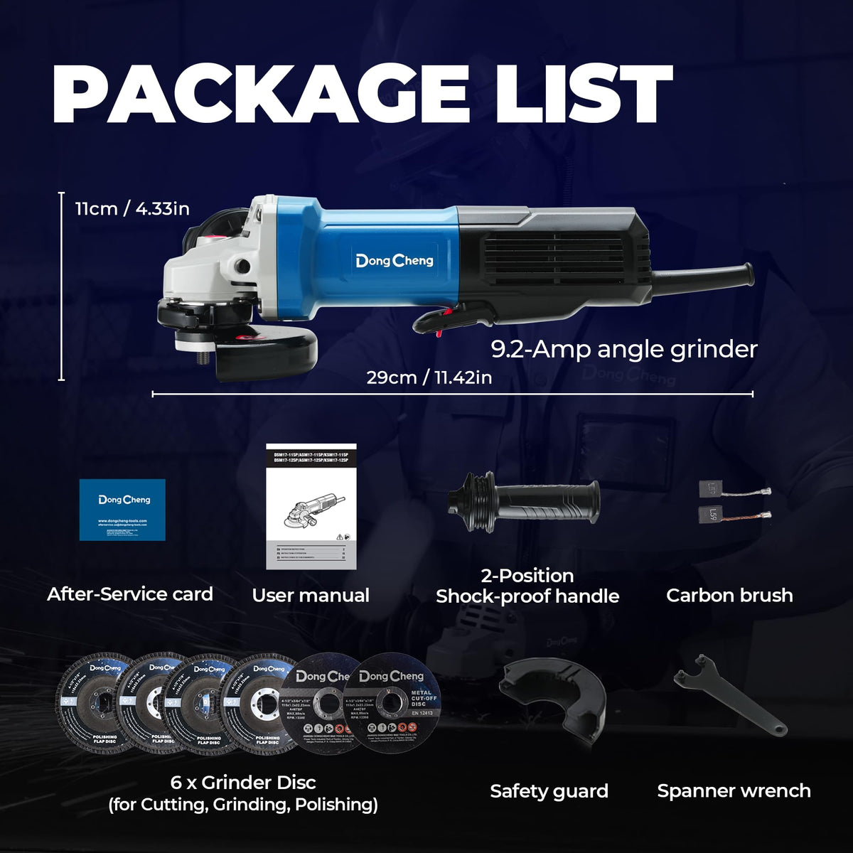 4.5-Inch Angle Grinder with 1100W Power Motor