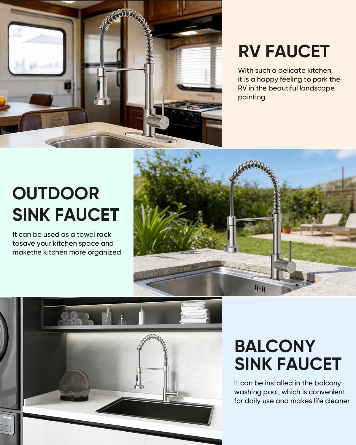 Kitchen Sink Faucet with Single-Handle Control