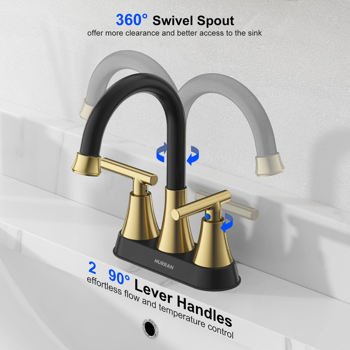 4-Inch Centerset Bathroom Faucet with Dual Handles