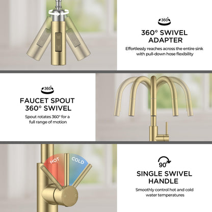 High-Arc Kitchen Faucet with Pull-Down Sprayer