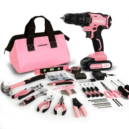 20V Cordless Drill Set with Dual Batteries and Bits