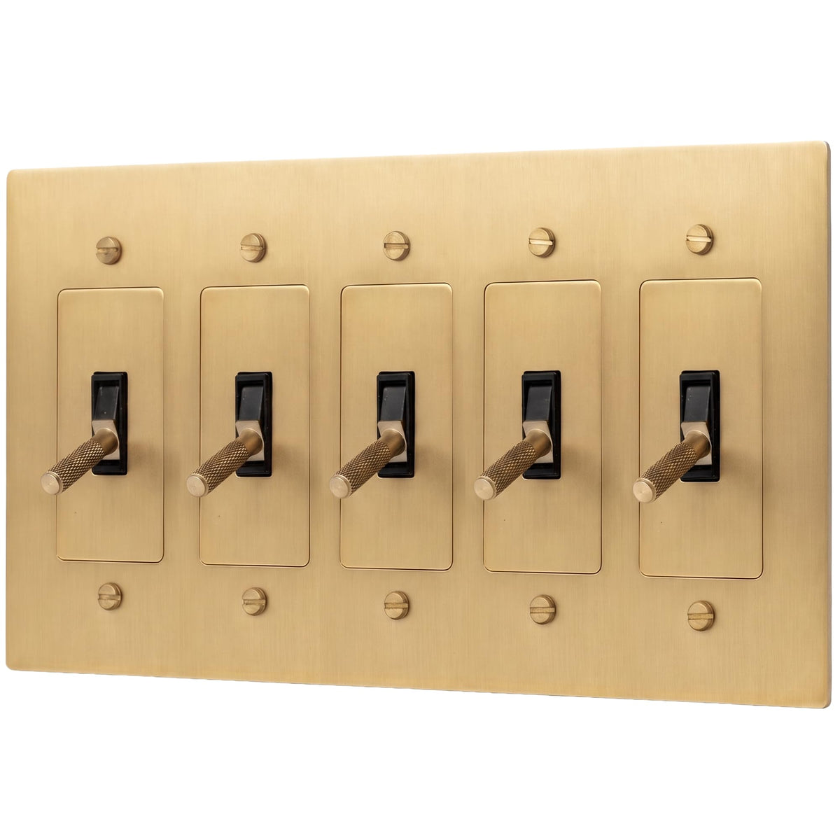 Brass Toggle Light Switch – Retro Industrial Plate