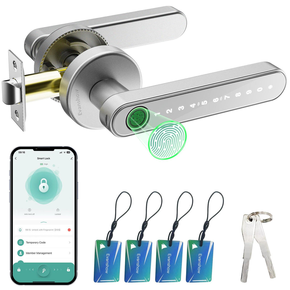 Fingerprint Door Lock with Keypad Keyless Entry