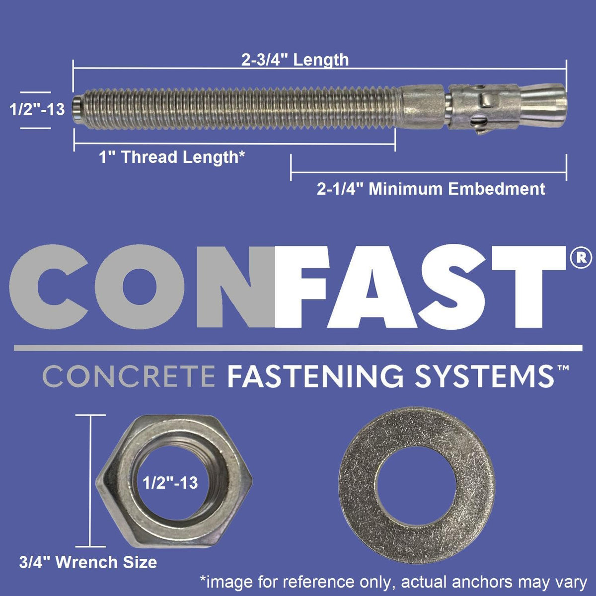 316 Stainless Steel Wedge Anchors for Concrete