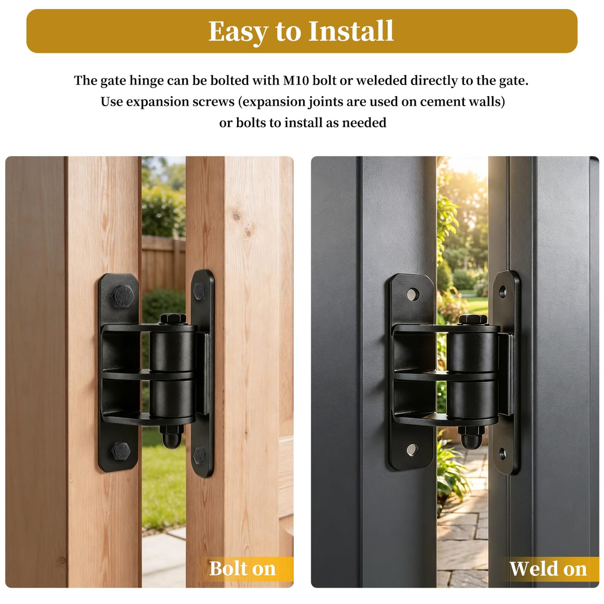 Heavy-Duty Gate Hinges for Doors and Outdoor Gates