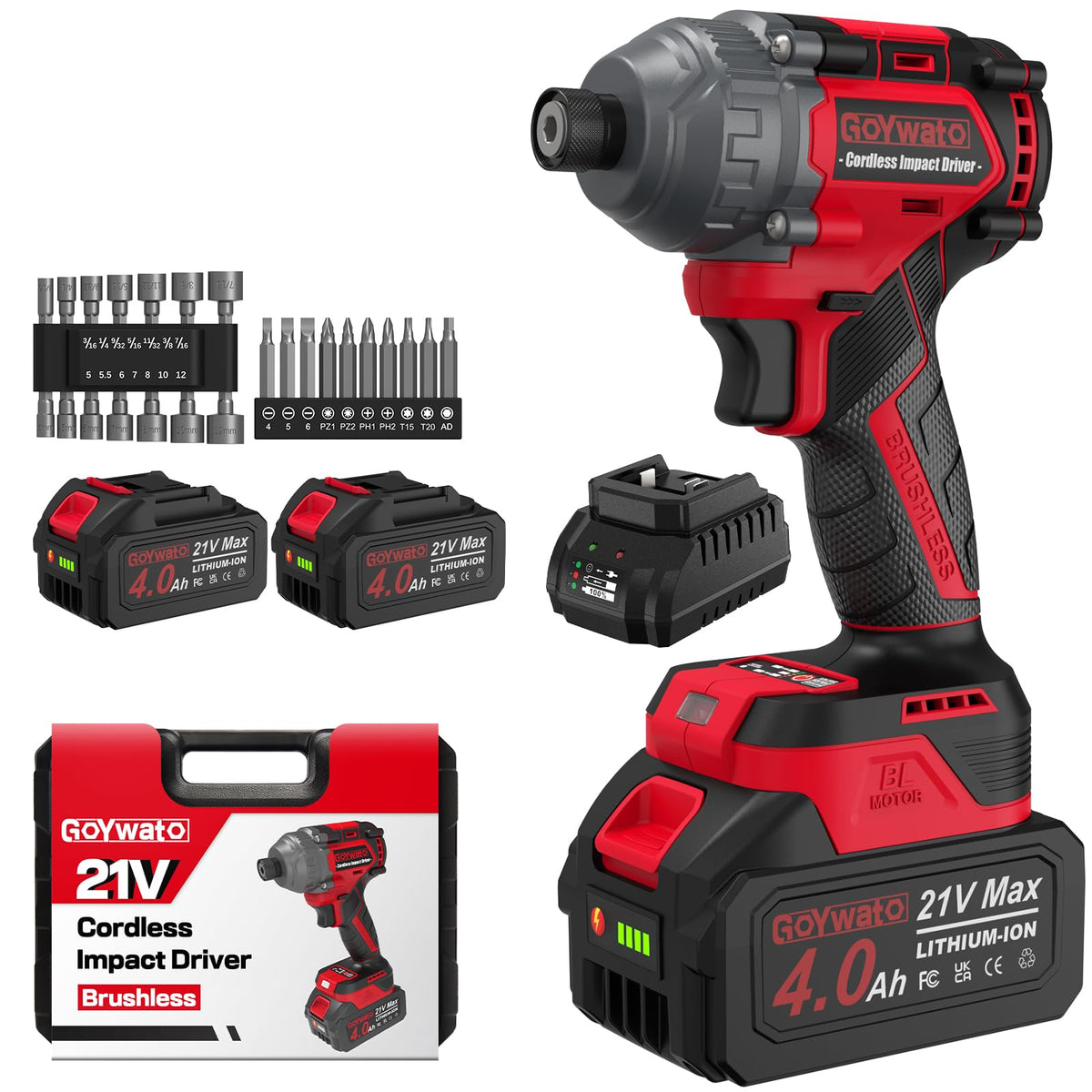 21V Brushless Impact Driver with 1/4-Inch Hex Chuck
