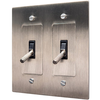 Brass Toggle Light Switch – Retro Industrial Plate