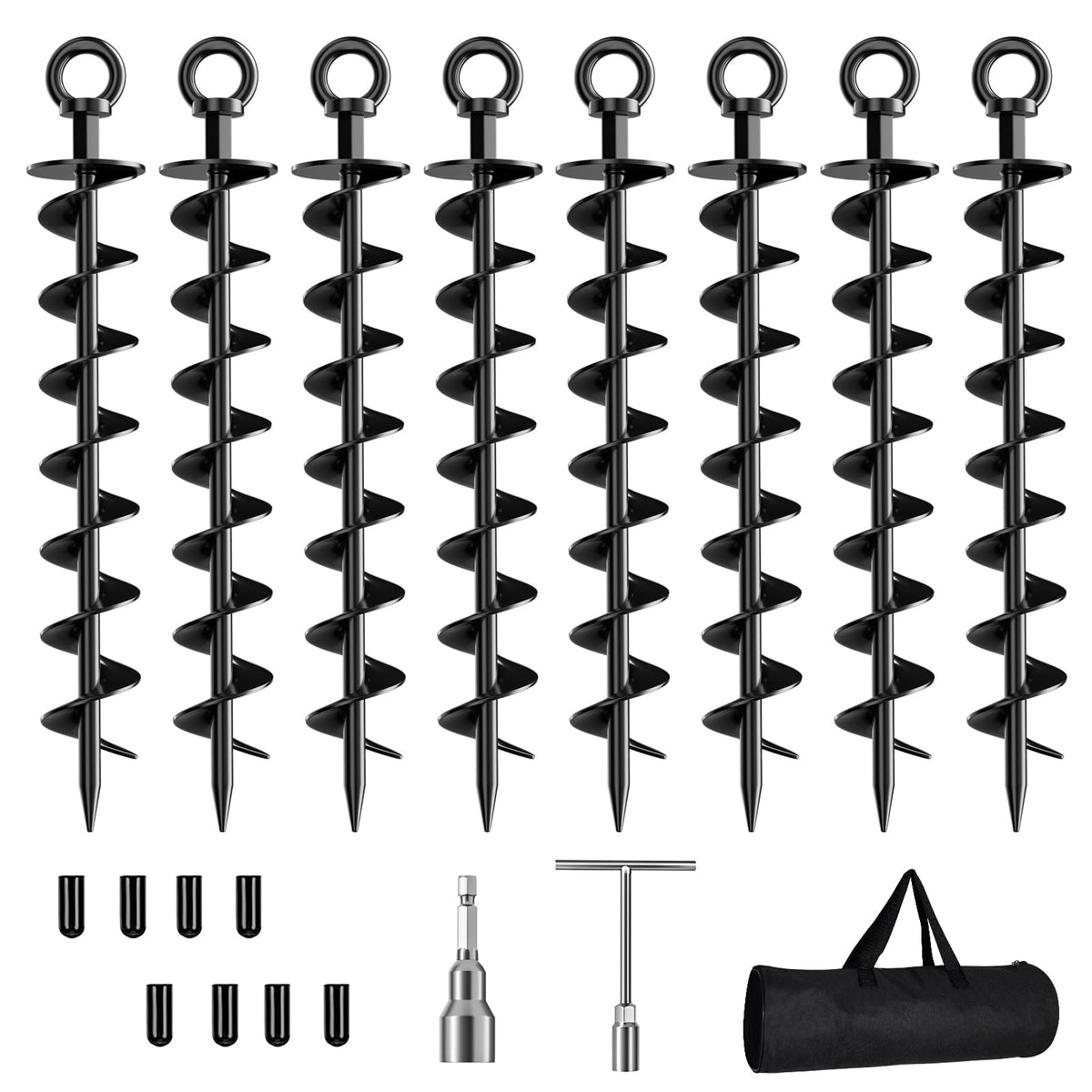 Heavy-Duty Spiral Ground Anchors for Outdoor Use