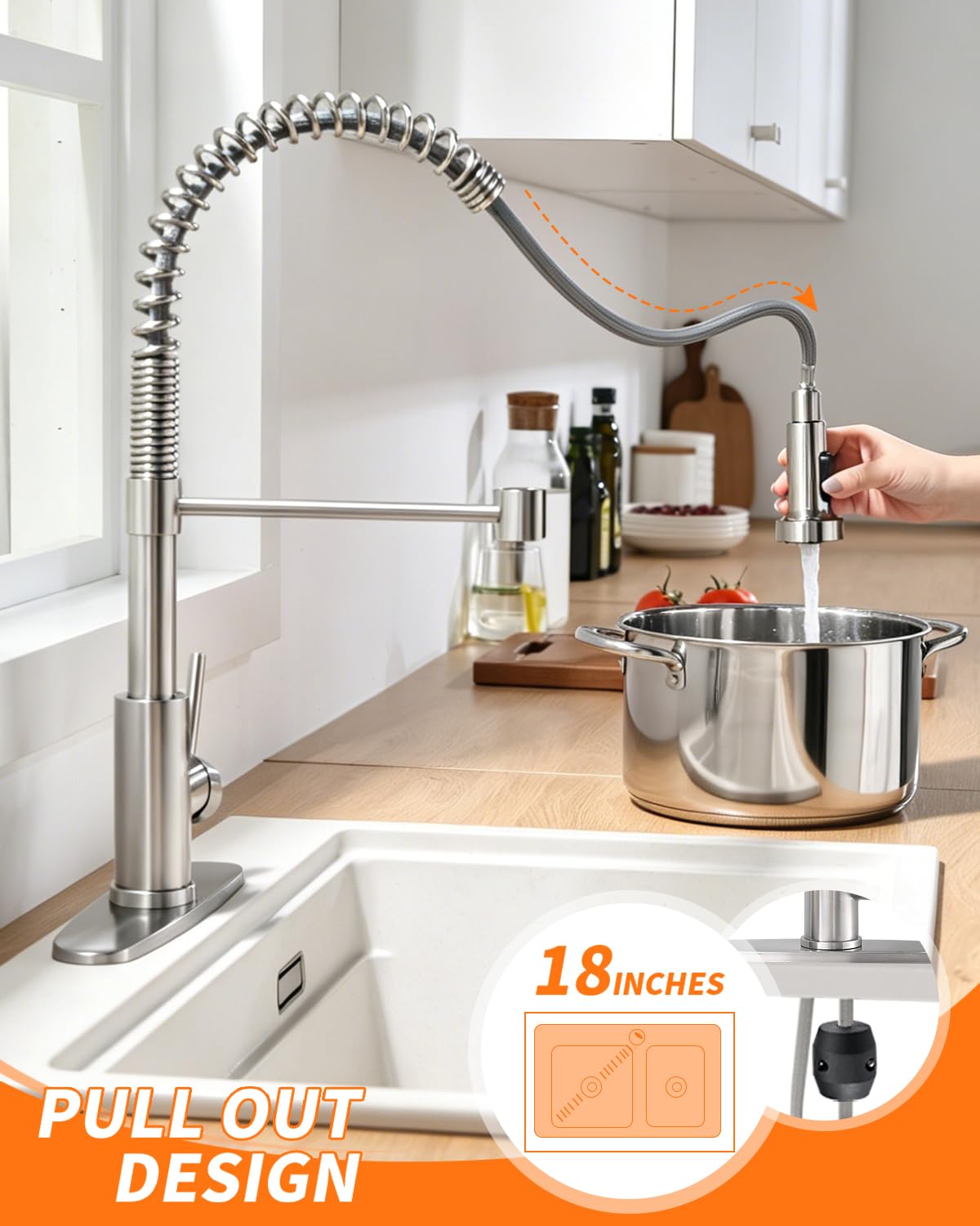 Kitchen Sink Faucet with Single-Handle Control