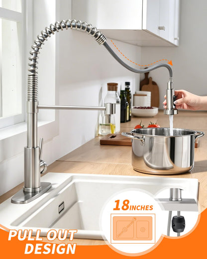 Kitchen Sink Faucet with Single-Handle Control