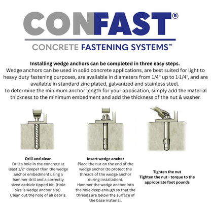 316 Stainless Steel Wedge Anchors for Concrete