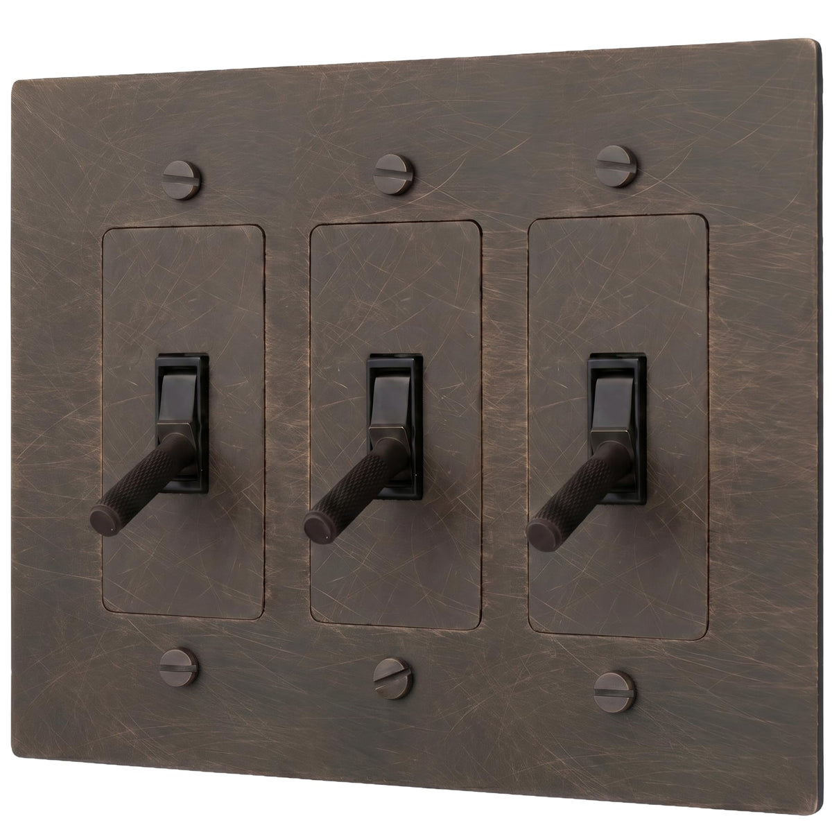 Brass Toggle Light Switch – Retro Industrial Plate