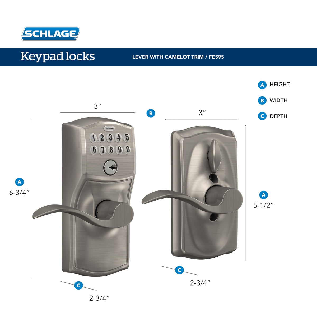 Electronic Keypad Door Lock with Keyless Entry