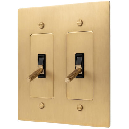 Brass Toggle Light Switch – Retro Industrial Plate