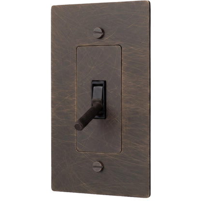 Brass Toggle Light Switch – Retro Industrial Plate