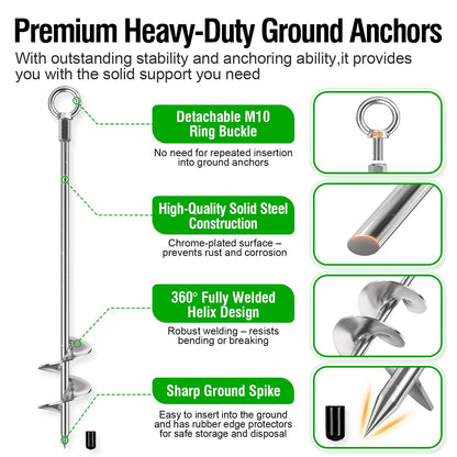 30-Inch Ground Anchor Kit with Steel Cable