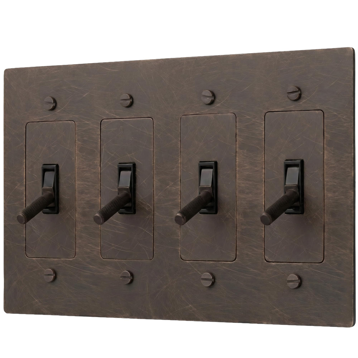 Brass Toggle Light Switch – Retro Industrial Plate