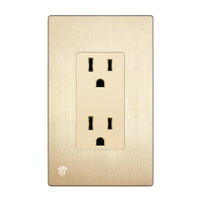 15A Decorator Outlet with Screwless Wall Plate