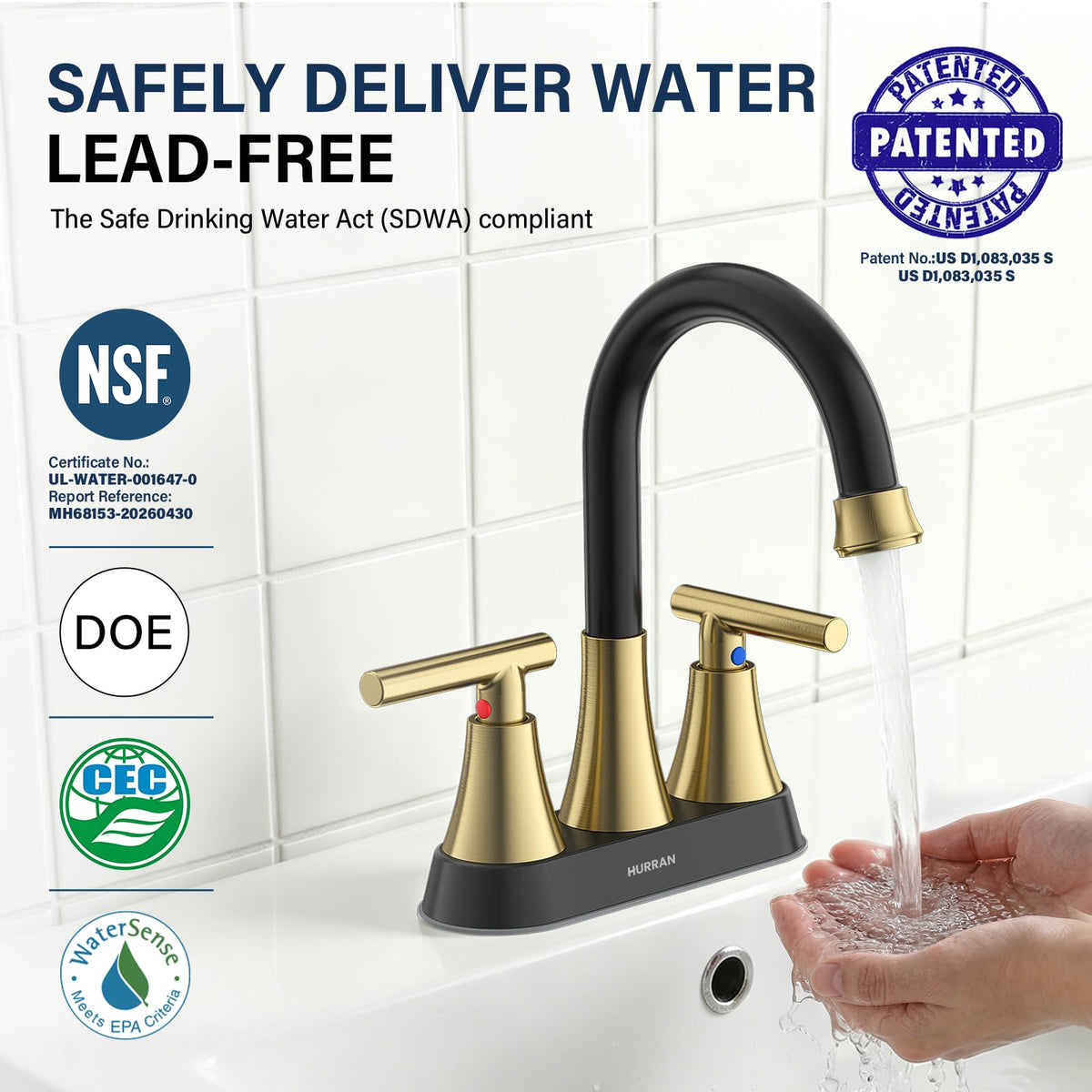 4-Inch Centerset Bathroom Faucet with Dual Handles