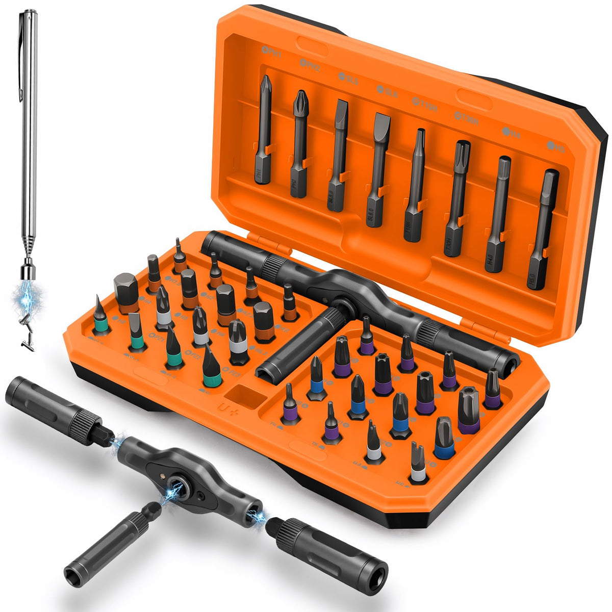 43-in-1 Ratchet Screwdriver Set with Magnetic Bits
