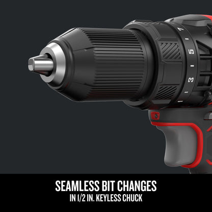 20V Cordless Drill Driver Kit with 1/2-Inch Chuck