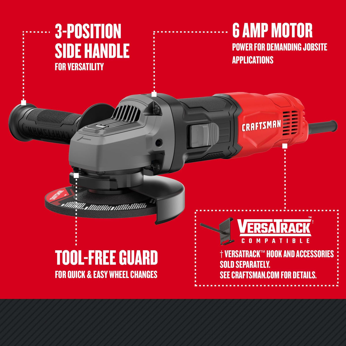 4.5-Inch Angle Grinder with 6-Amp Corded Motor