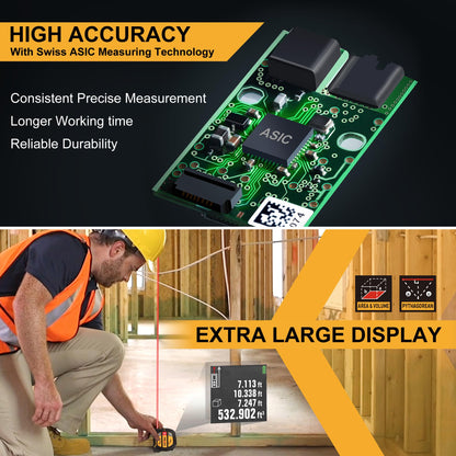 2-in-1 Laser Tape Measure with 135-Foot Range