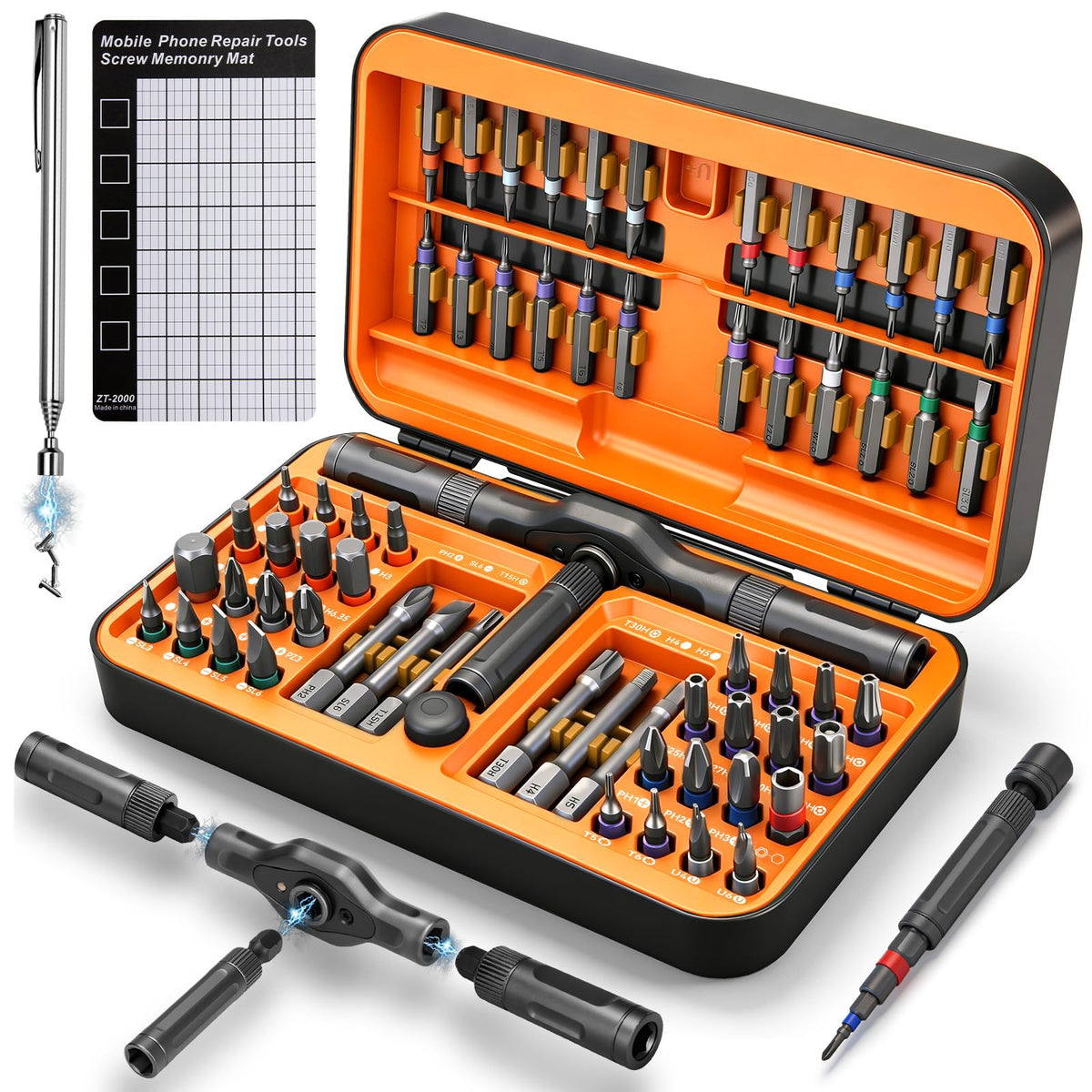 43-in-1 Ratchet Screwdriver Set with Magnetic Bits