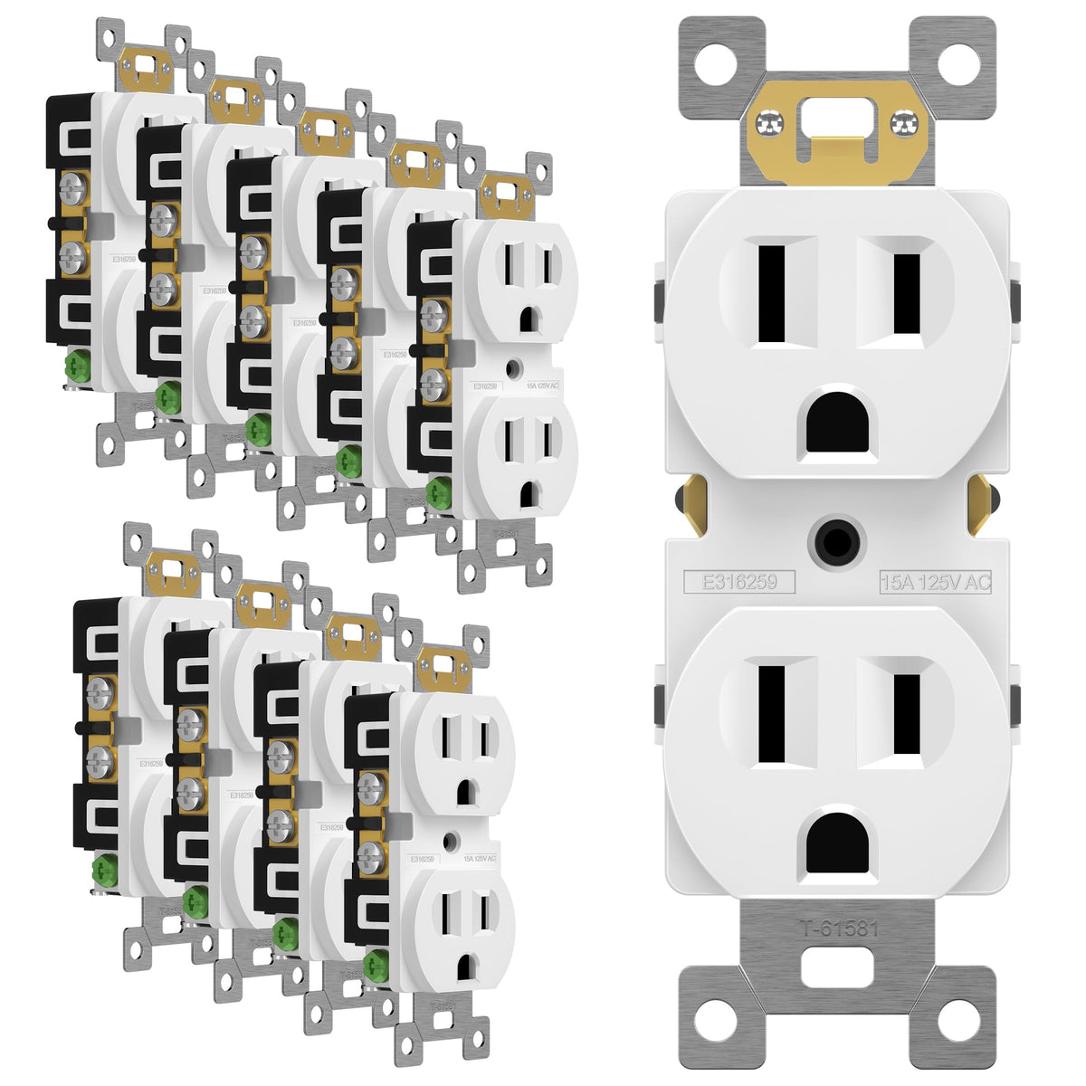 Duplex Receptacle Outlet with Tamper Resistant Design