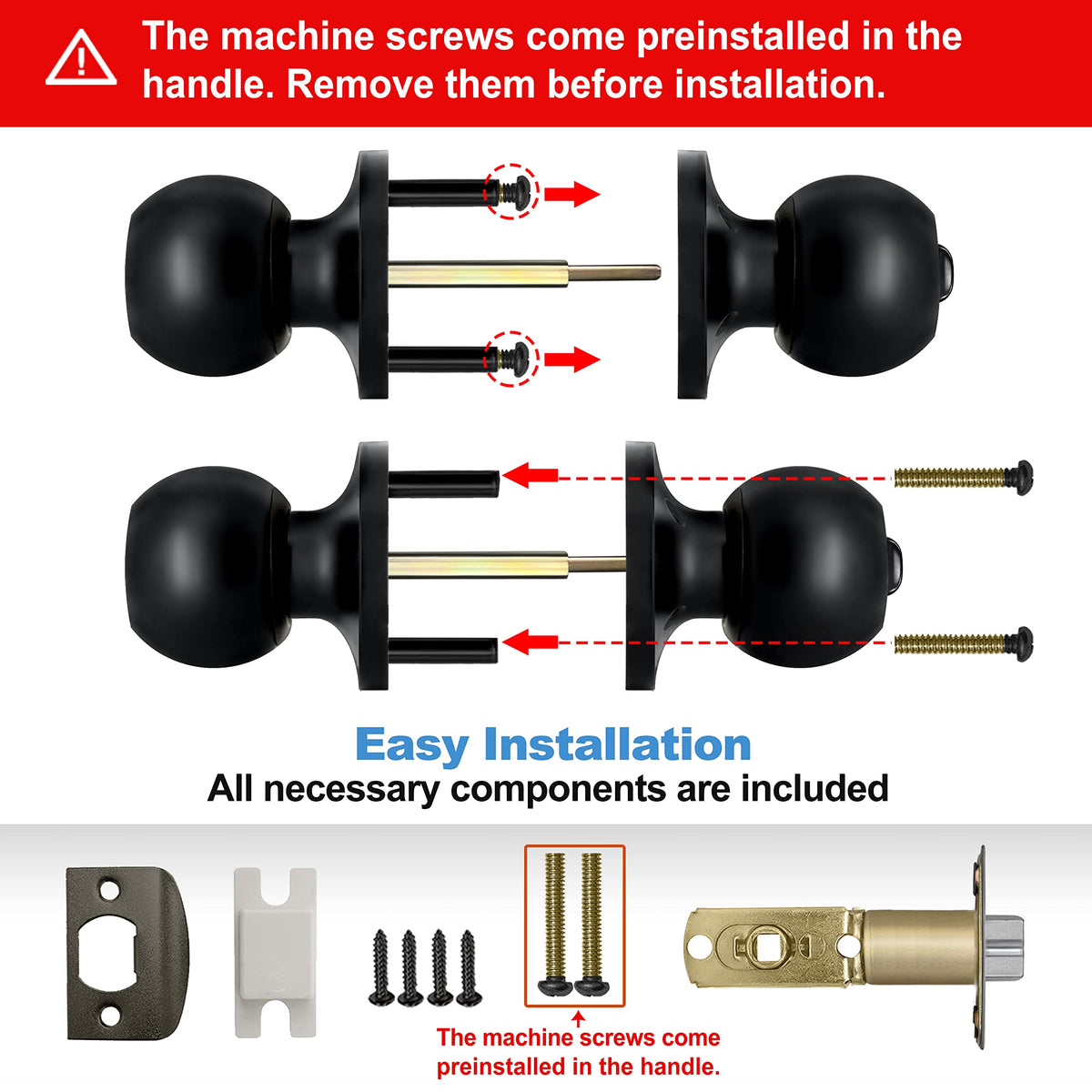 Keyed Entry Door Knob with Satin Nickel Finish