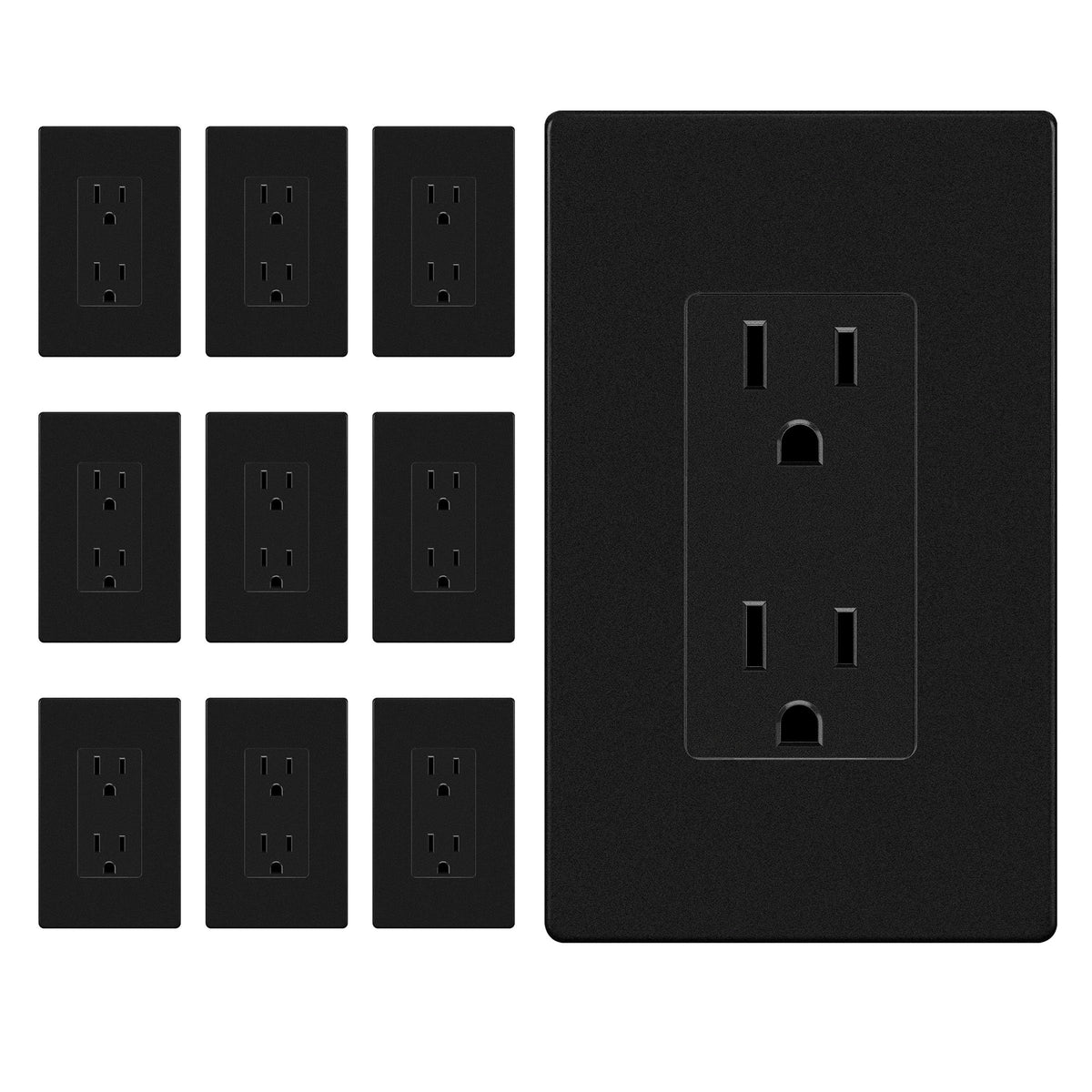 15A Decorator Outlet with Screwless Wall Plate