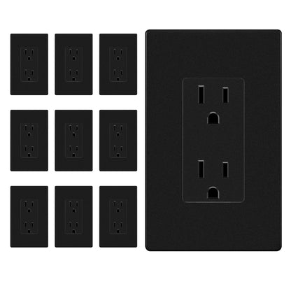 15A Decorator Outlet with Screwless Wall Plate