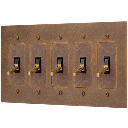 Brass Toggle Light Switch – Retro Industrial Plate