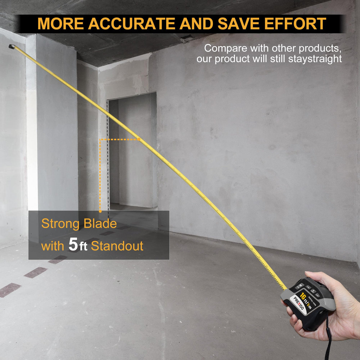16-Foot Digital Tape Measure with Multi-Unit Display
