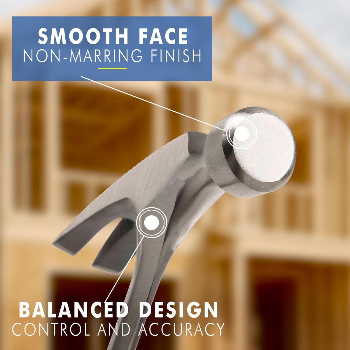 ESTWING Hammer - USA Made Straight Rip Claw Hammer with Smooth Face & Shock Reduction Grip