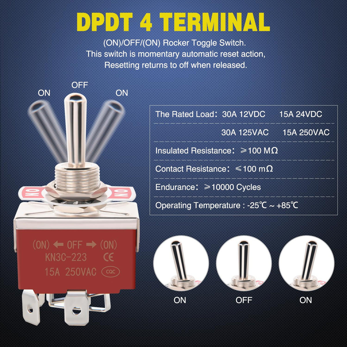 Rocker Toggle Switch – SPST On-Off Control